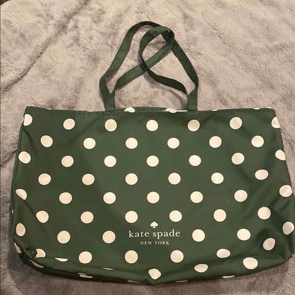 kate spade Handbags - Kate Spade Green and White Polka Dot Tote